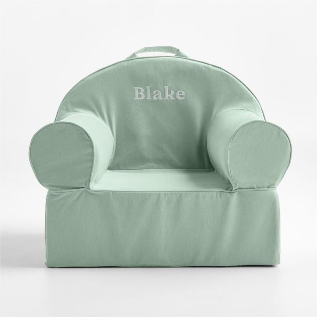 Large Volta Teal Organic Cotton Kids Lounge Nod Chair Cover - Image 0