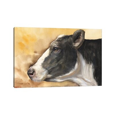 Cow with Background by George Dyachenko - Wrapped Canvas Painting Print - Image 0