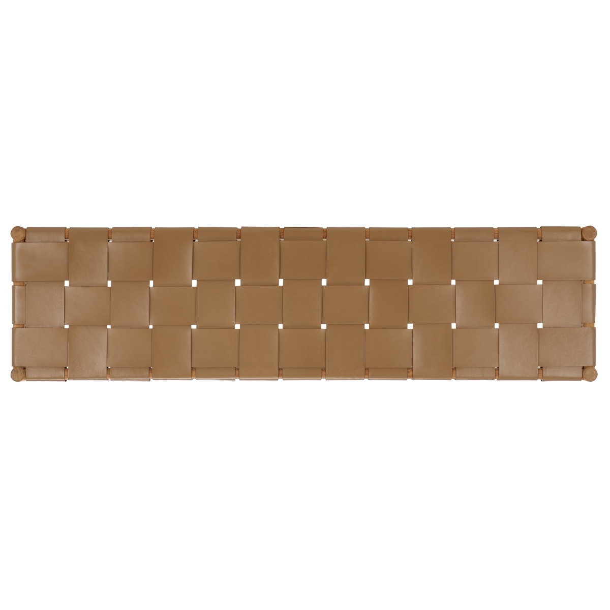 Devnie Woven Leather Bench - Brown/Natural - Image 4