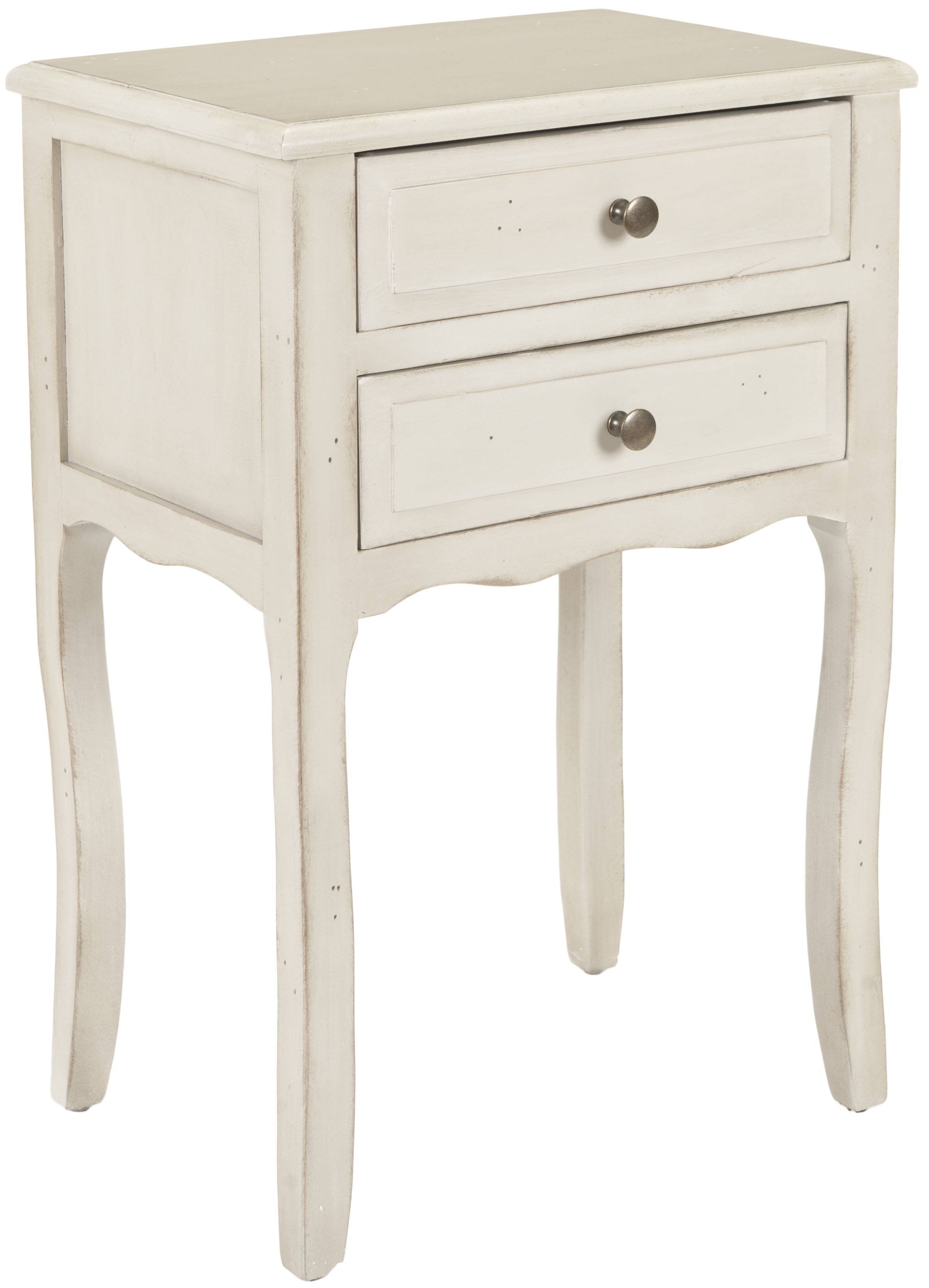 Lori End Table With Storage Drawers - White - Safavieh - Image 1