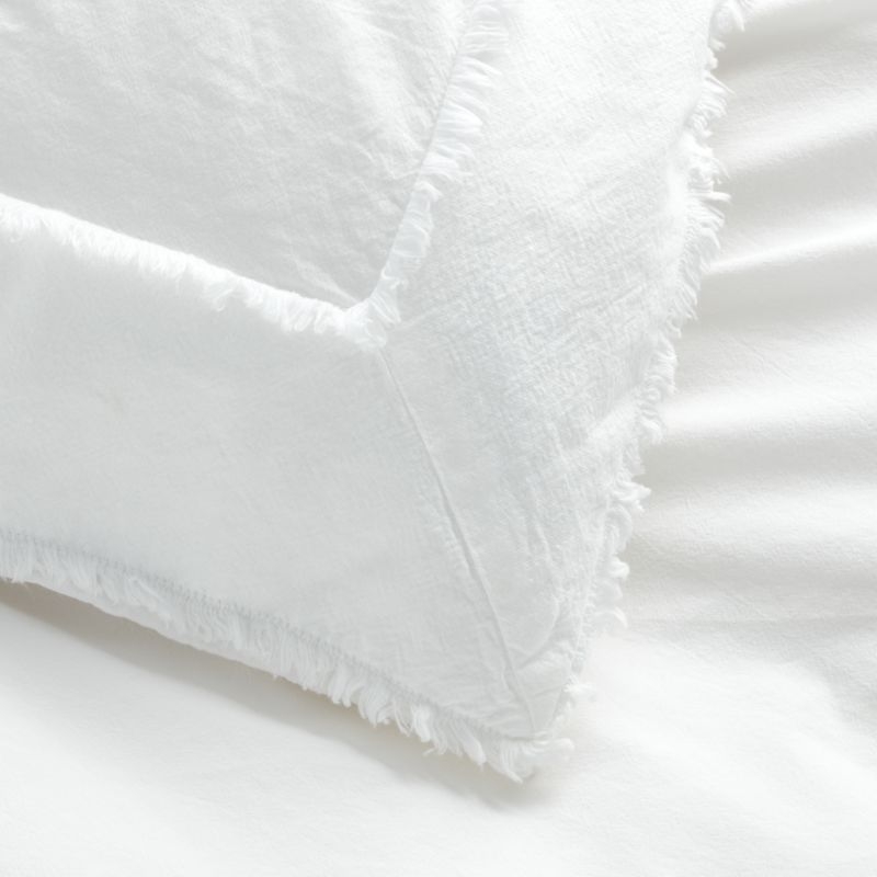 Favorite Washed Organic Cotton White Eyelash Twin/Twin XL Duvet Cover - Image 2