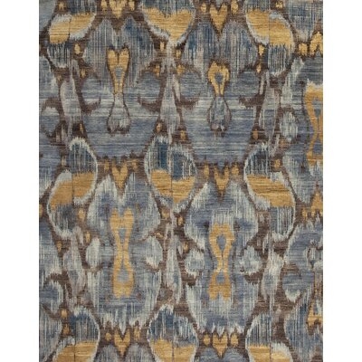 Jazz Ikat Hand-Knotted Wool Cocoa Area Rug - Image 0