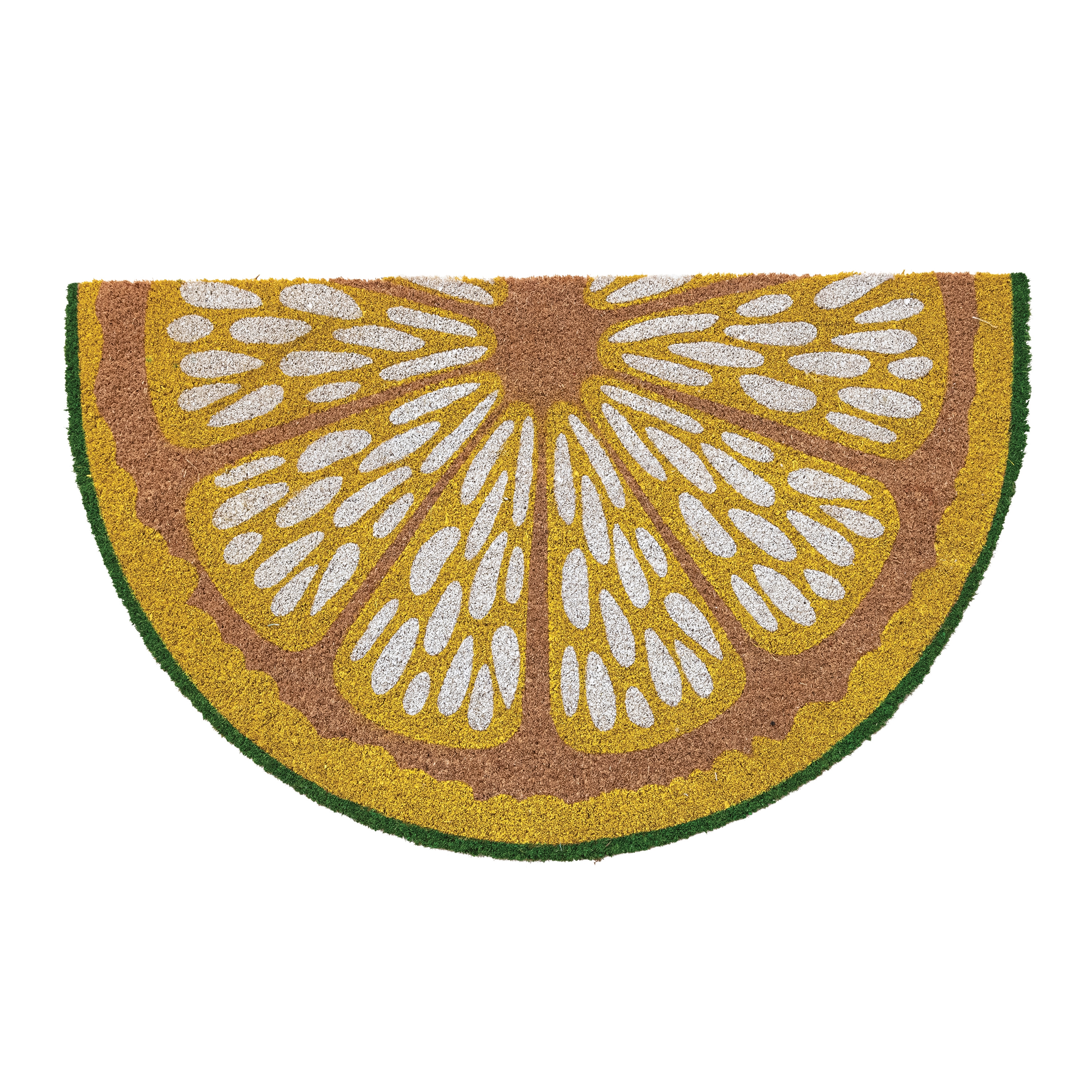 Natural Coir Lemon Slice Shaped Doormat, Multicolor - Image 0
