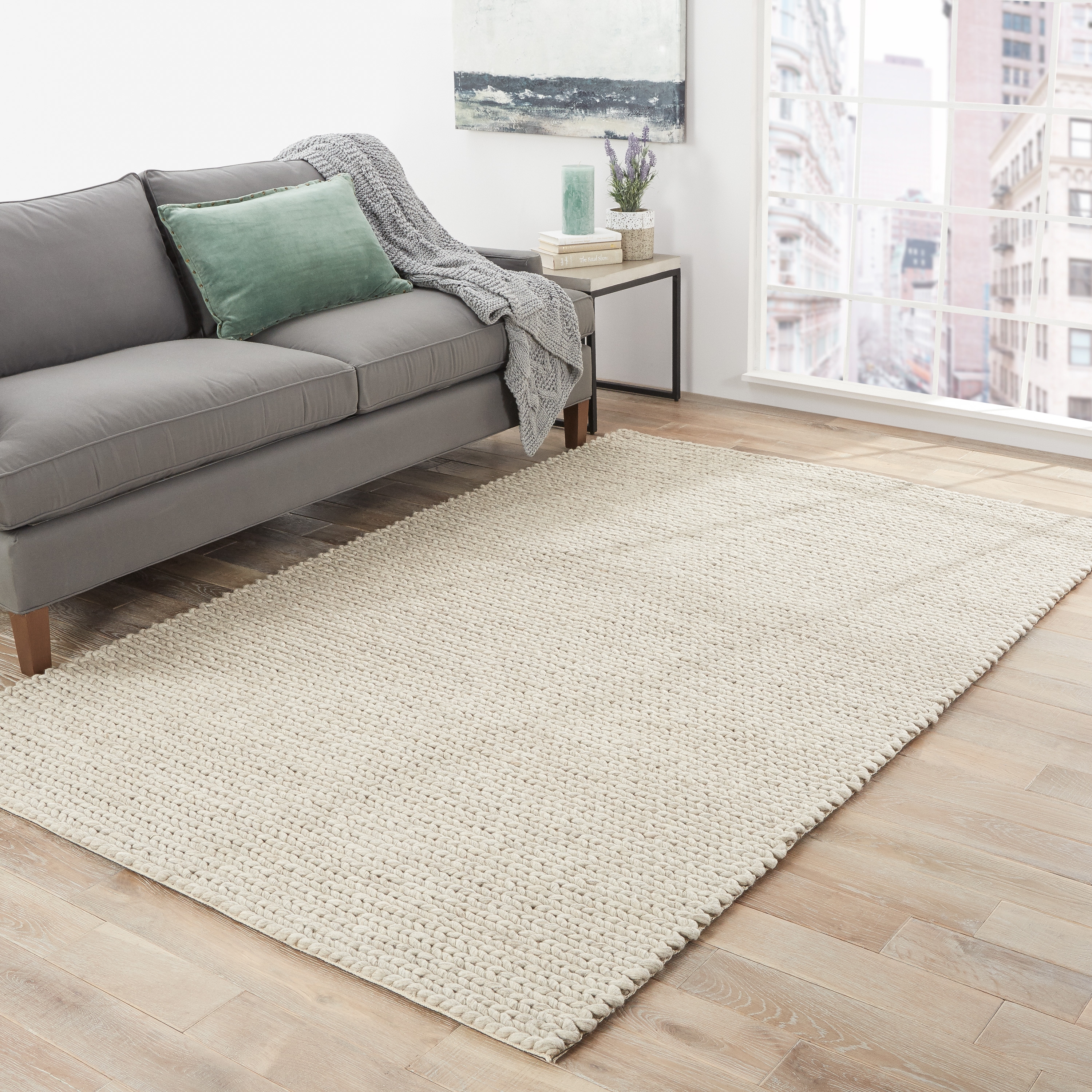 Braiden Handmade Solid Gray Area Rug (12'X15') - Image 4