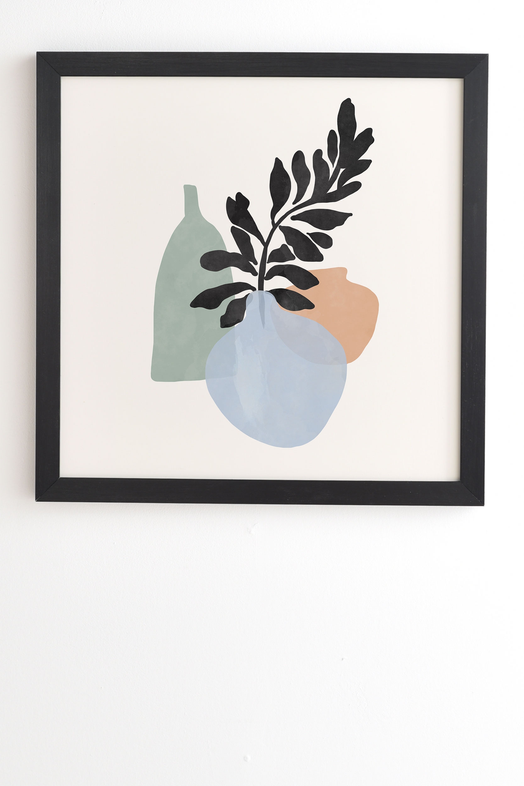 Sea Glass Vases by Gale Switzer - Framed Wall Art Basic Black 20" x 20" - Image 1