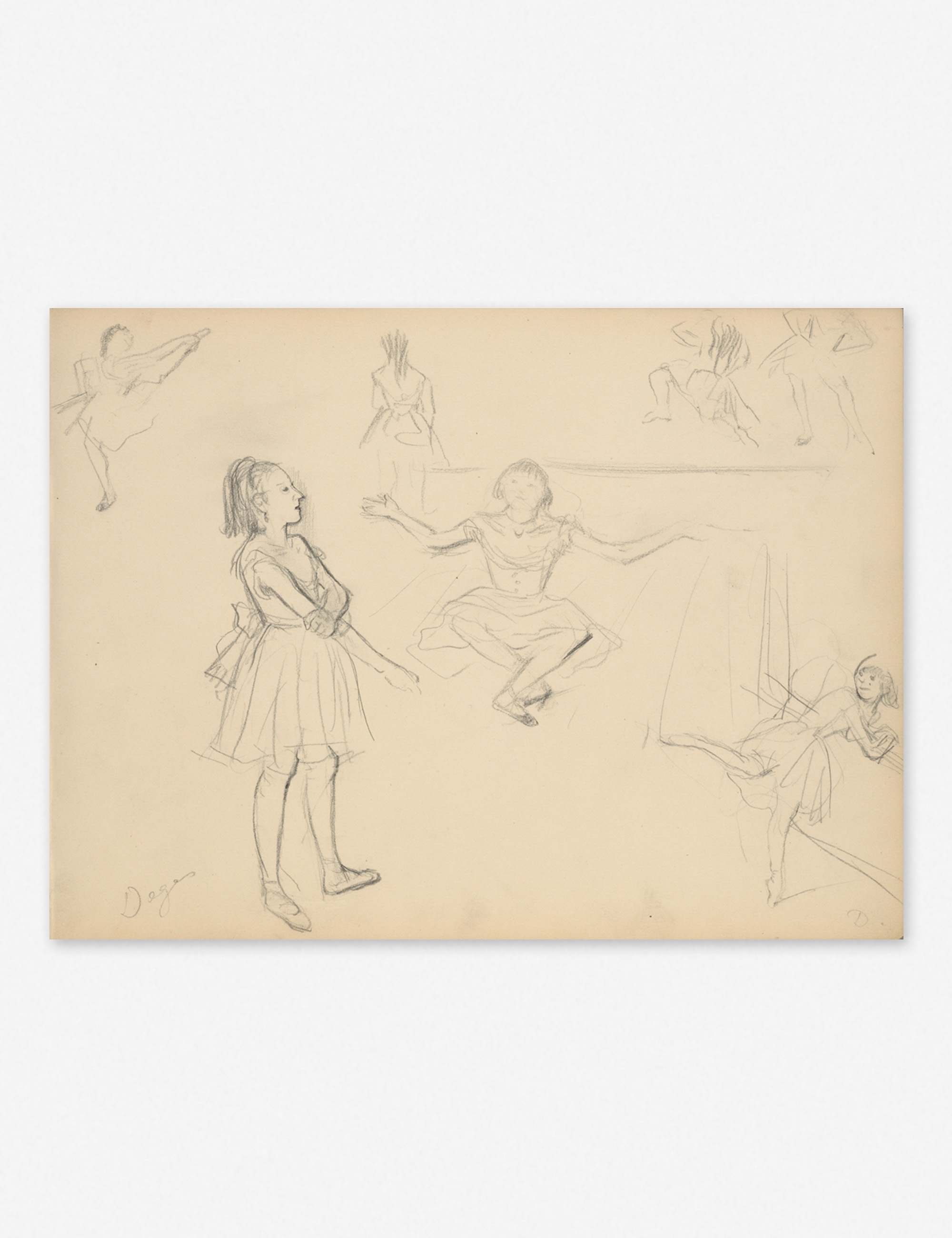 Ballet Dancers Rehearsing Wall Art by Edgar Degas - Image 1
