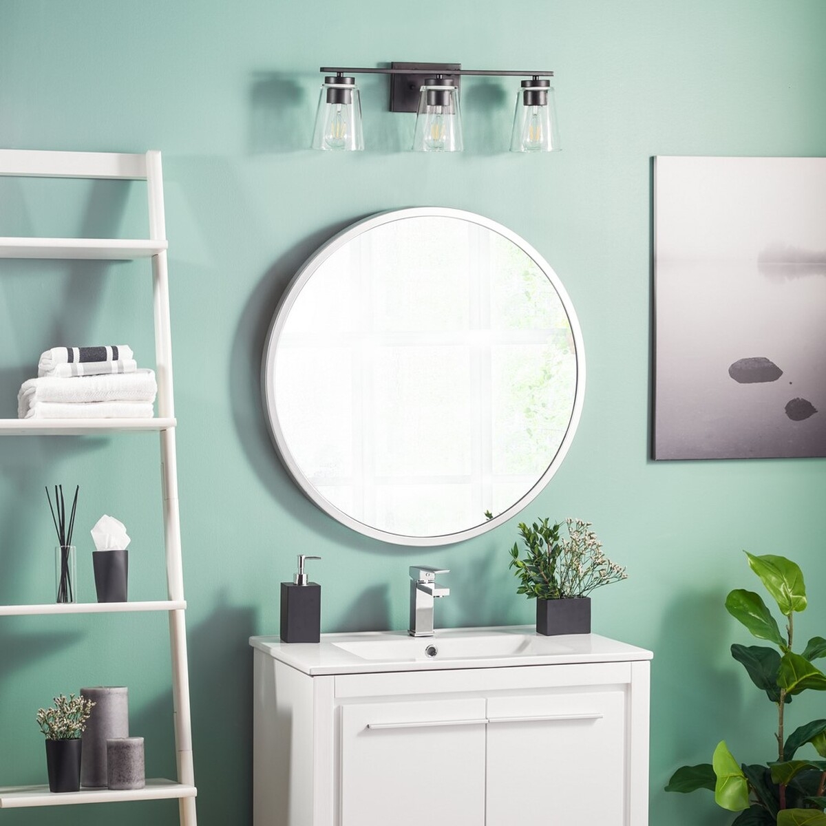 Grezler 3Lt Wall Sconce - Oil Rub Bronze / Clear - Safavieh - Image 1