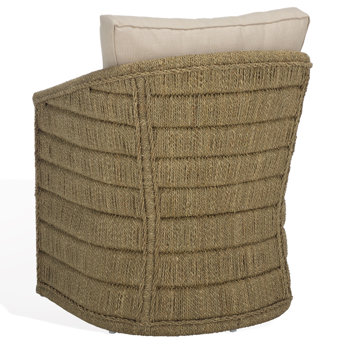 Aikan Woven Sea Grass Accent Chair - Natural / White - Image 8