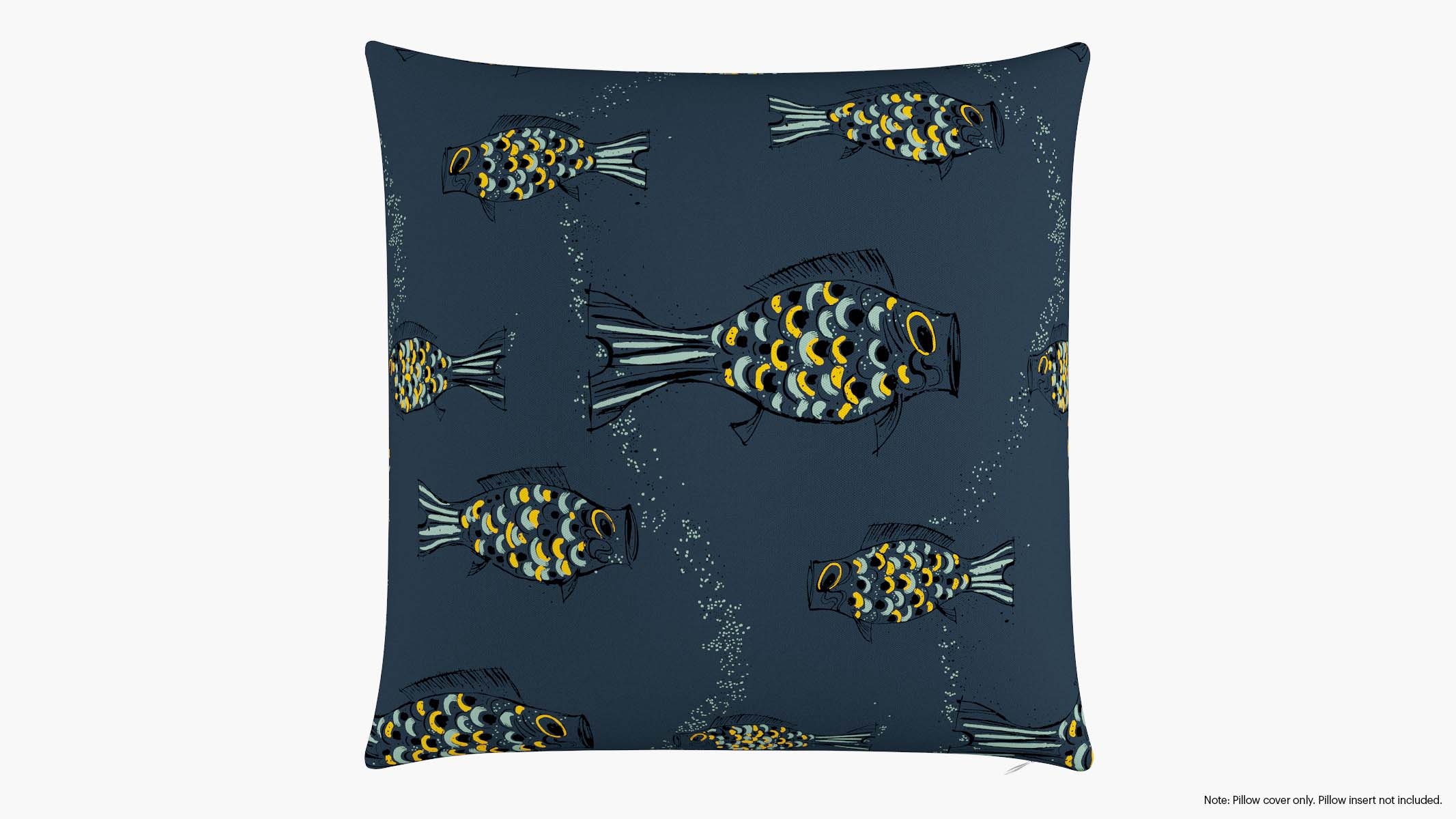 Throw Pillow Cover 26", Indigo Sakana, 26" x 26" - Image 0