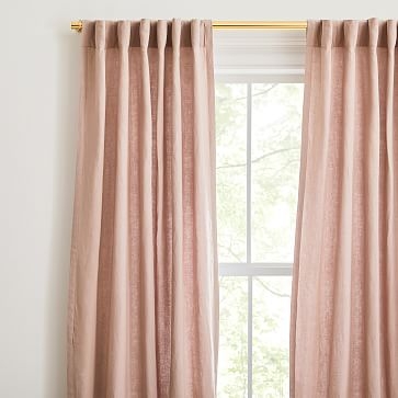 European Flax Linen Curtain, Dusty Blush, 48"x108" - Image 3