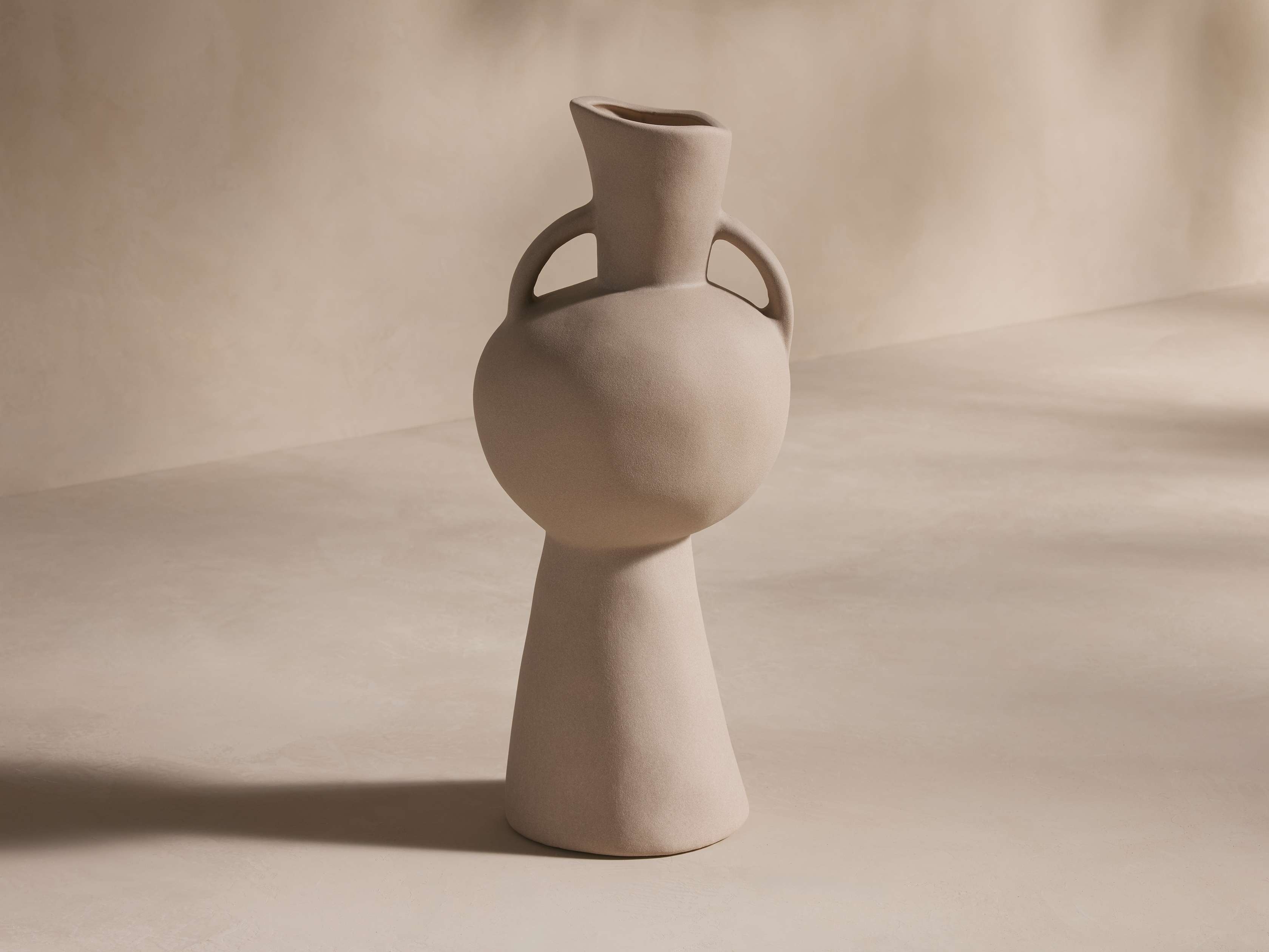 Calixta Vase in Ceramic Brown  Light Taupe - Image 0