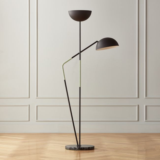 Pavo Black Marble Double Floor Lamp - Image 0