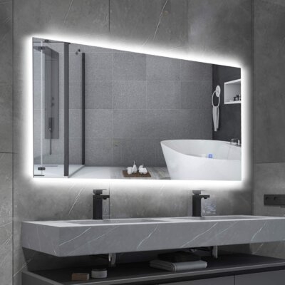 Modern & Contemporary Flameless Led Lighted Fog Free Bathroom / Vanity Mirror With Dimmable Light And Touch Sensor - Image 0