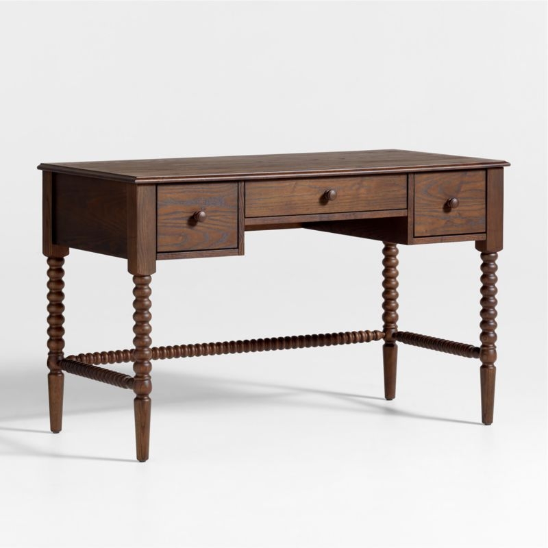 Jenny Lind Deep Brown Wood Spindle 3-Drawer Kids Desk - Image 3