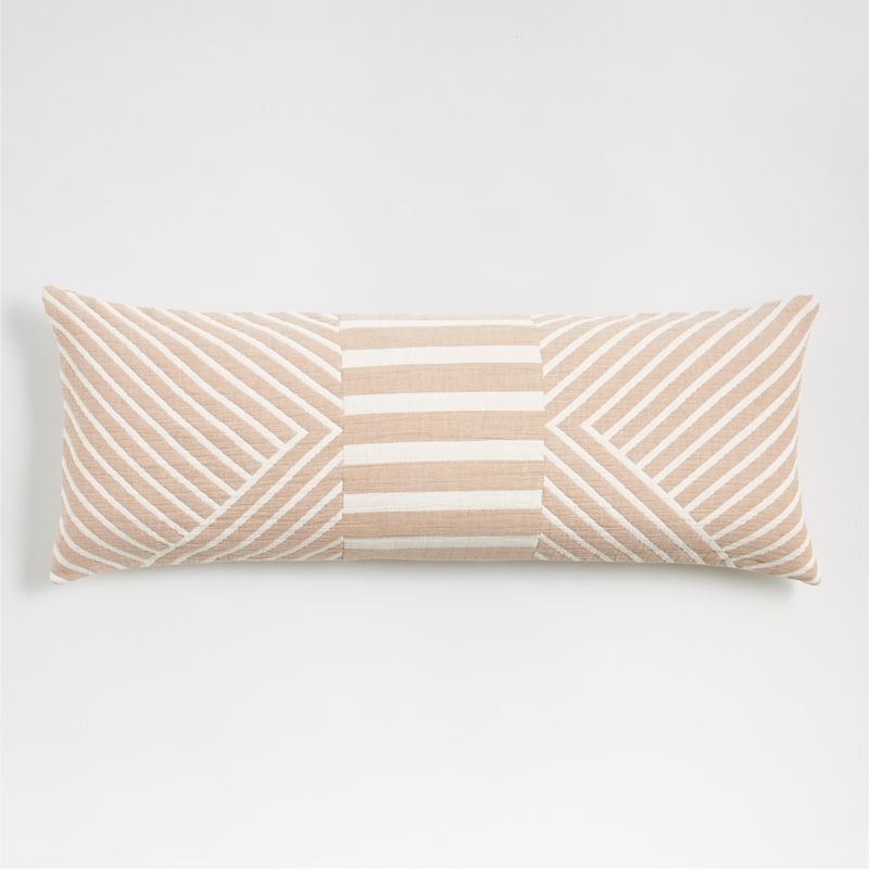 Yucatan 54"x20" Muslin Stripe Throw Pillow Cover - Image 1