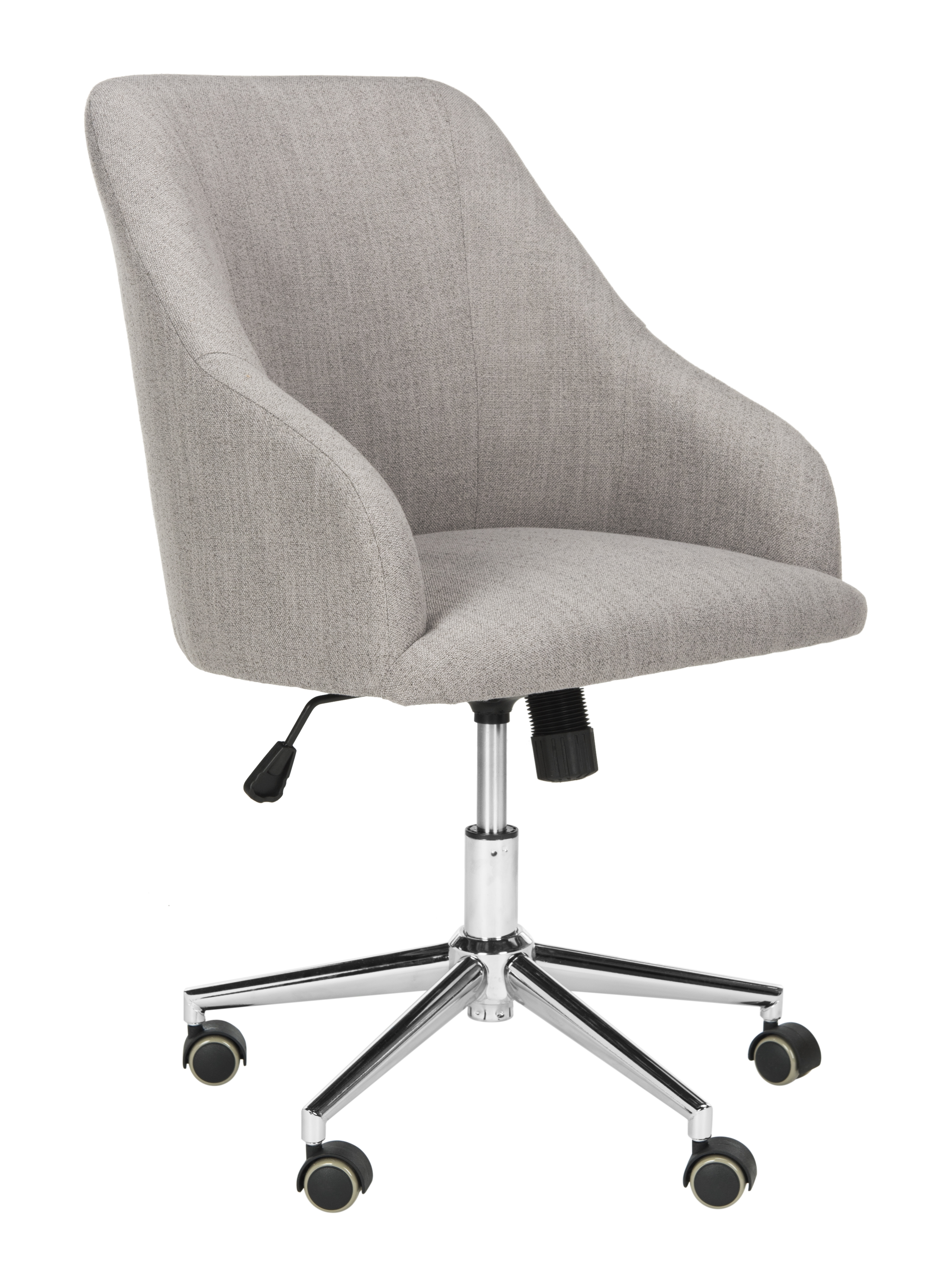 Adrienne Linen Chrome Leg Swivel Office Chair - Grey/Chrome - Safavieh - Image 0