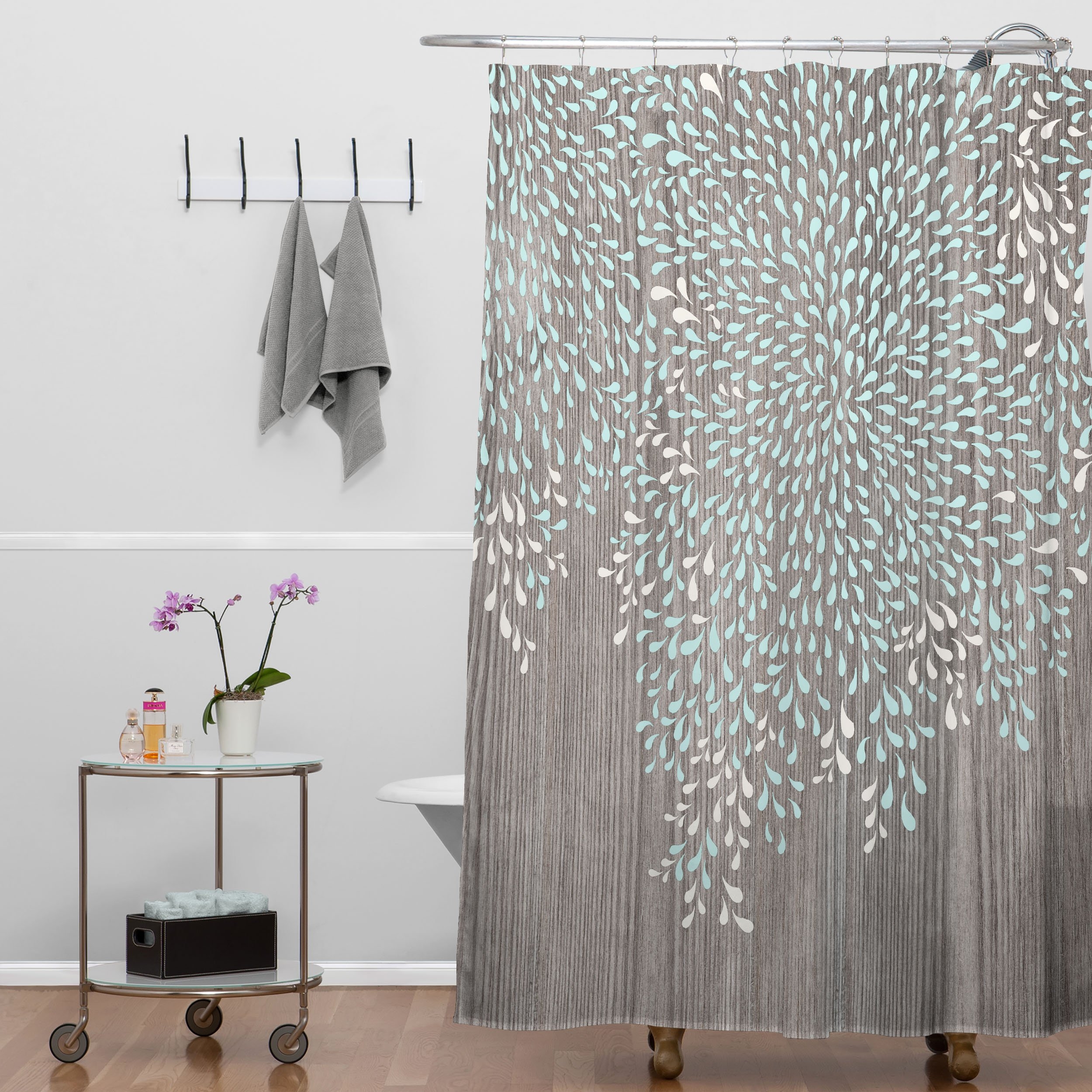 Iveta Abolina Coastal Raindrops Shower Curtain - Standard 71"x74" with Liner - Image 1