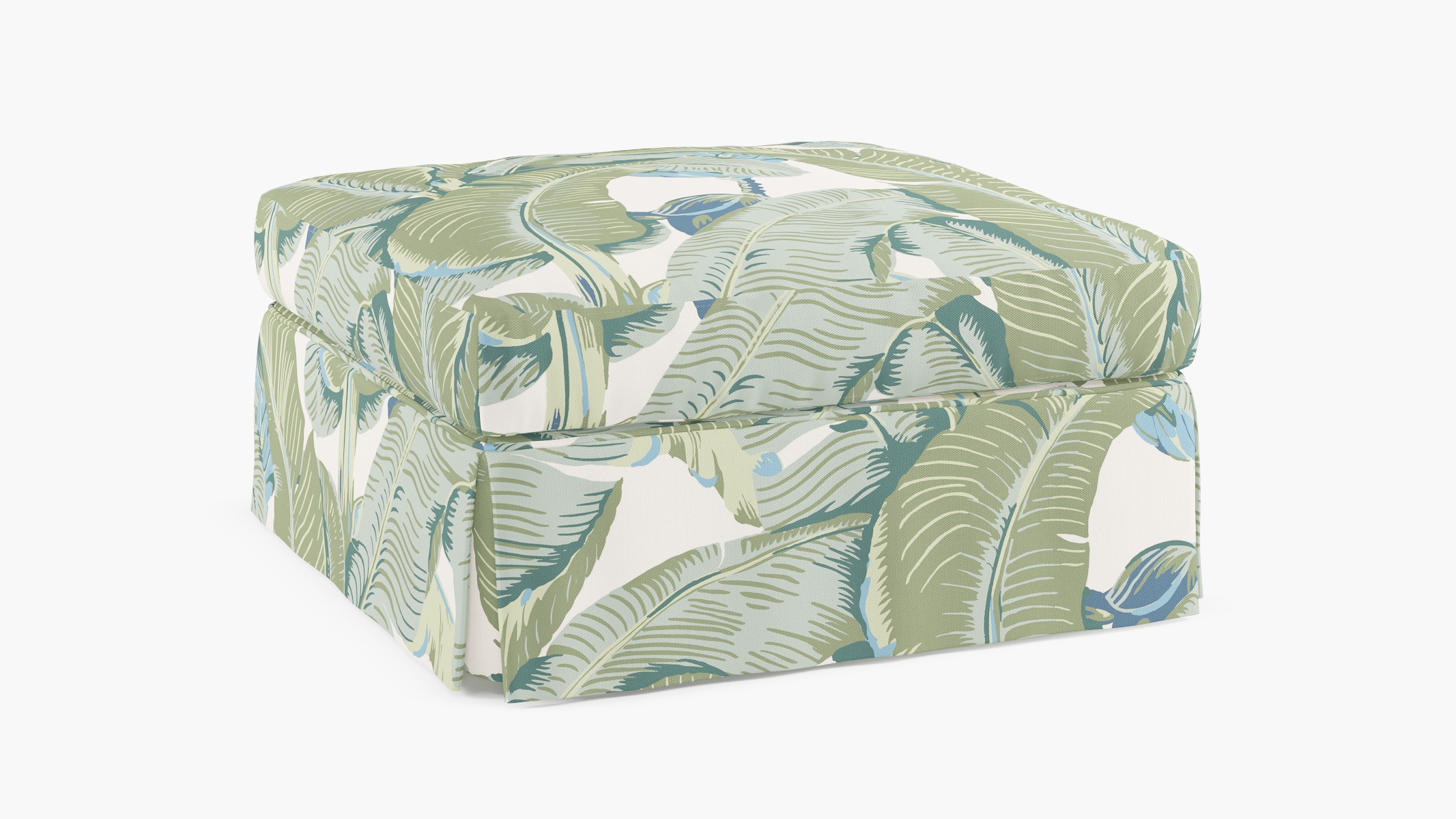 Skirted Cocktail Ottoman, Pistachio Martinique® - Image 1