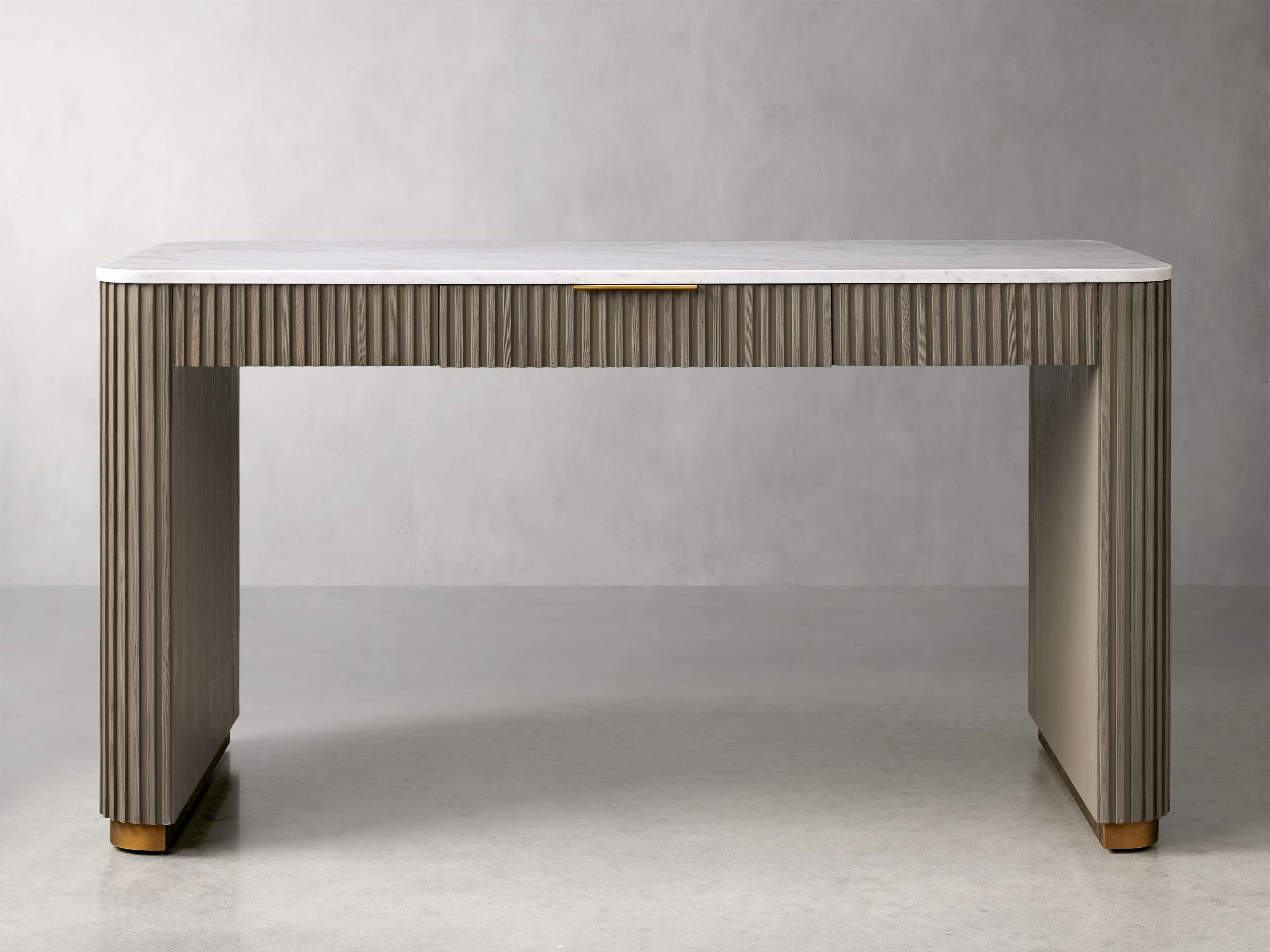 Finnley Writing Desk in Liath Smoke Stone Gray  Carrara - Image 0