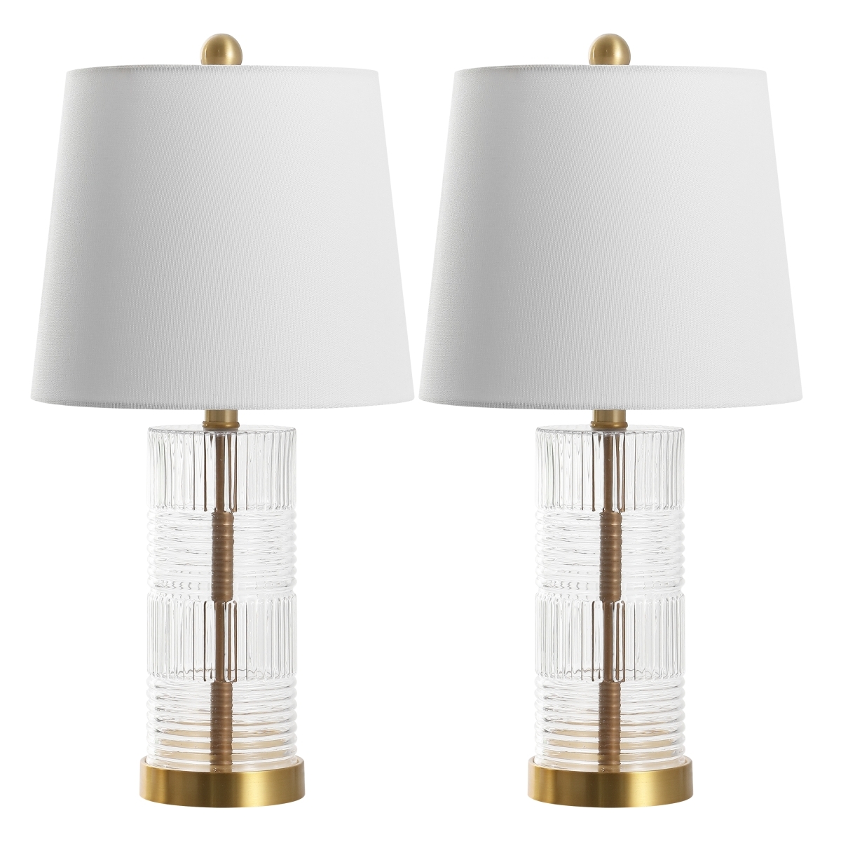 Faille Table Lamp - Blue/Brass - Image 0