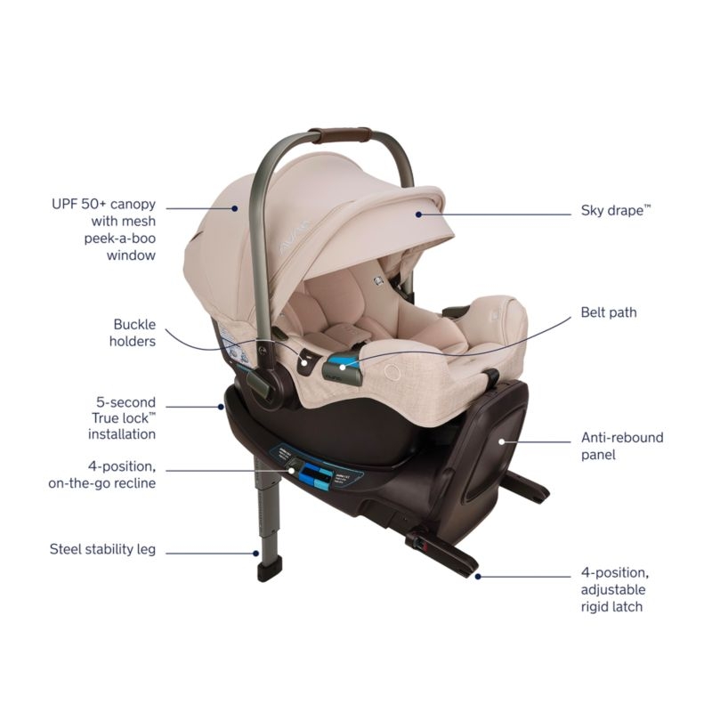 Nuna ® PIPA ™ rx Biscotti Brown Reclining Baby Car Seat + MIXX ™ next Stroller Travel System - Image 6