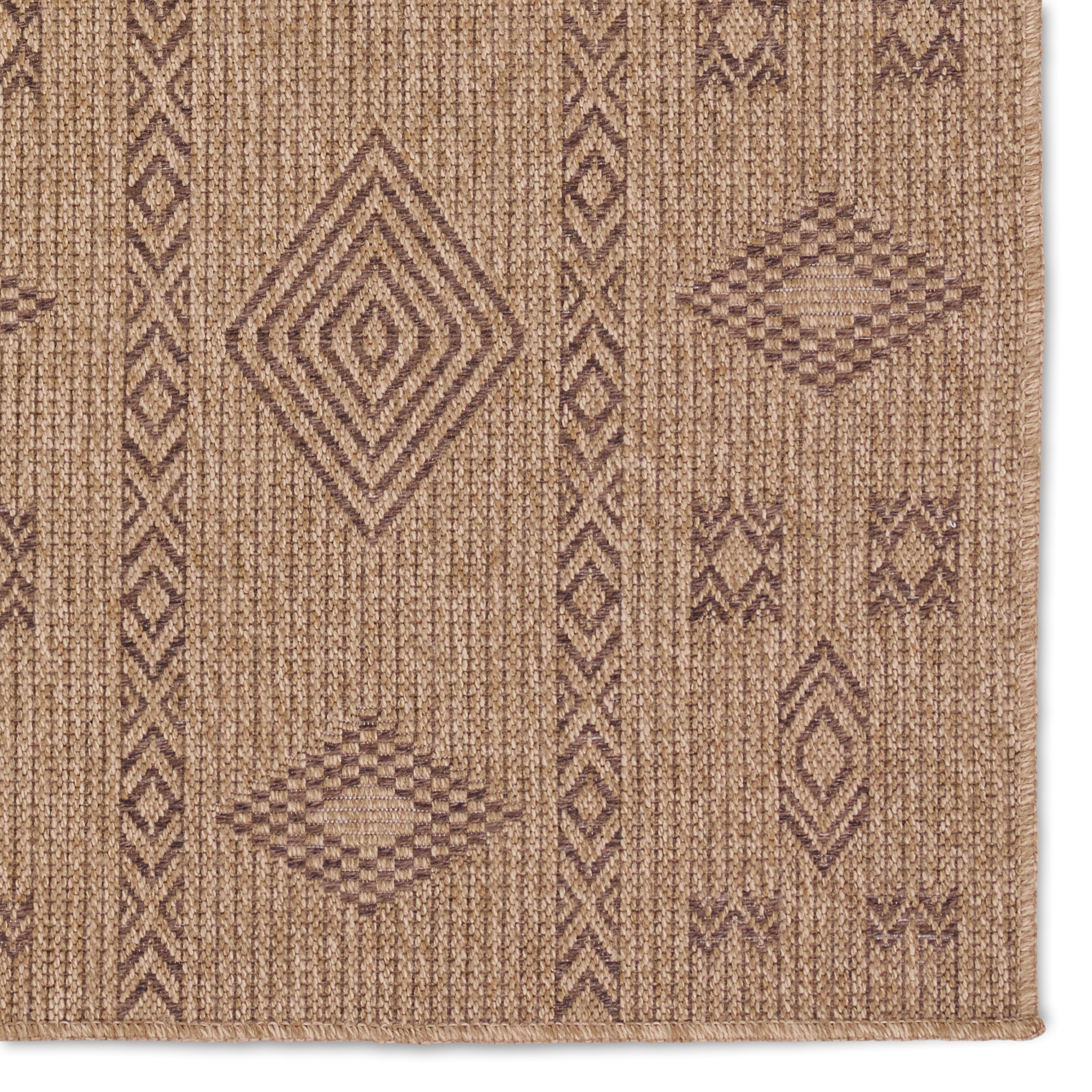 Vibe by Sahel Indoor/Outdoor Tribal Brown Area Rug (18"X18") - Image 3