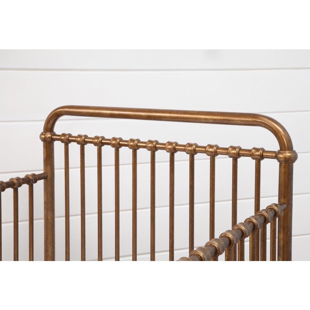 Aurora French Country Vintage Gold Steel Convertible Crib - Image 5