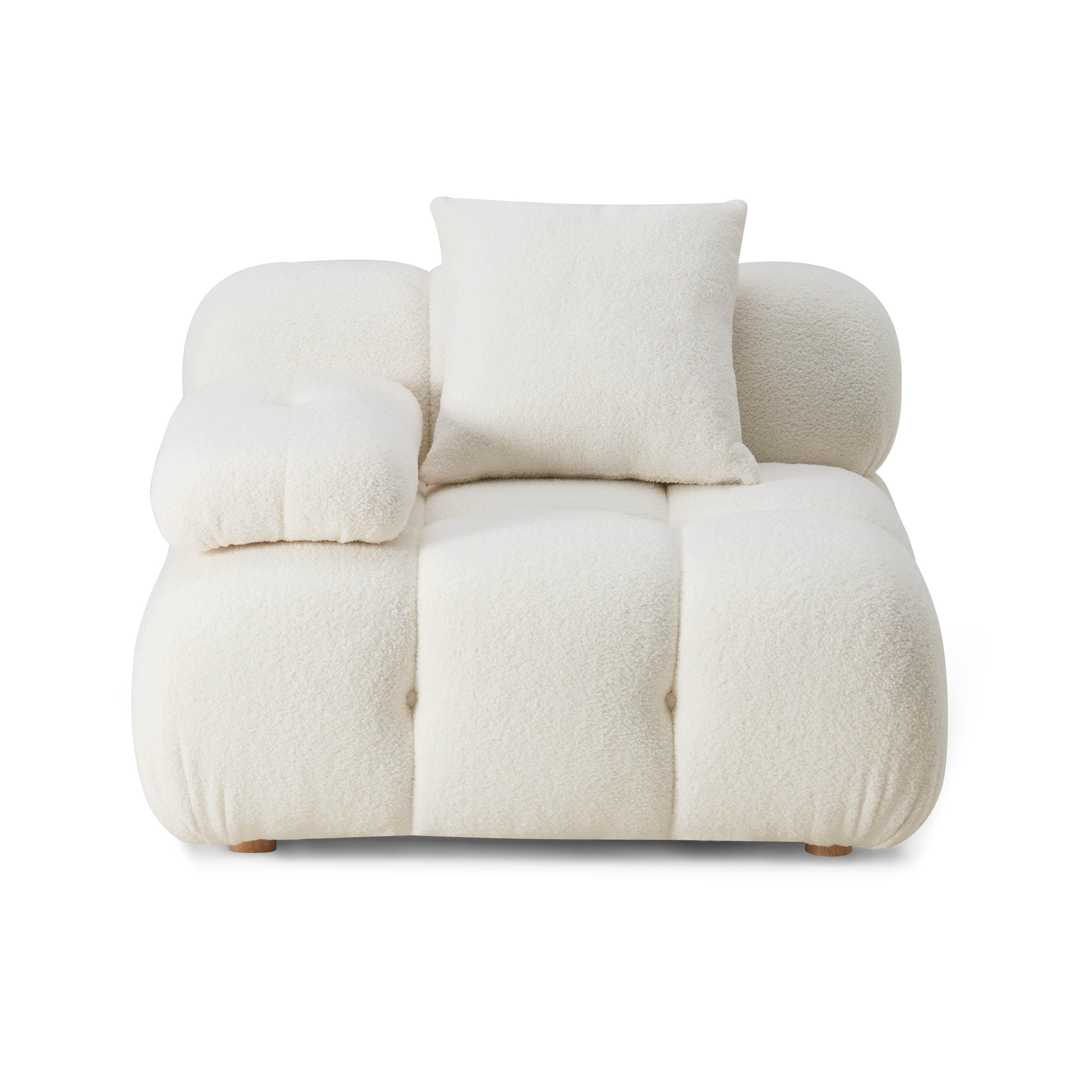 Calliope Cream Vegan Shearling Modular Corner Chair - Image 2