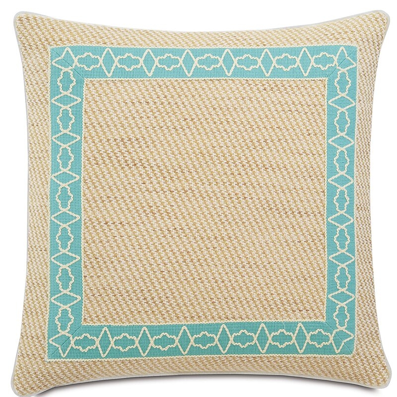 Eastern Accents Sumba with Mitered Border Textured Throw Pillow Cover & Insert - Image 0
