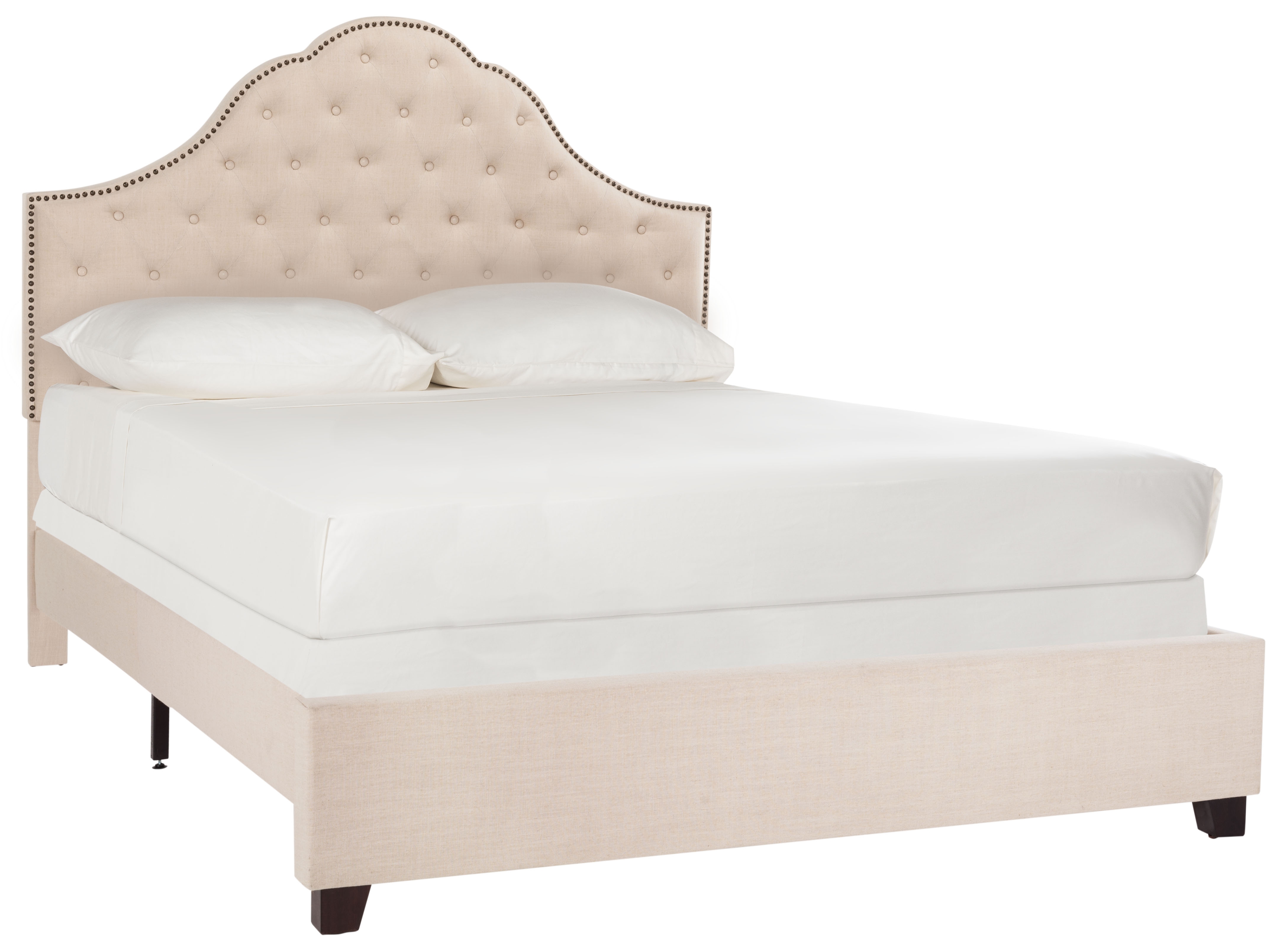 Beckham Bed - Beige - Queen - Safavieh - Image 0