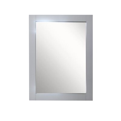 23" Wood Framed Mirror In Light Gray - Image 0