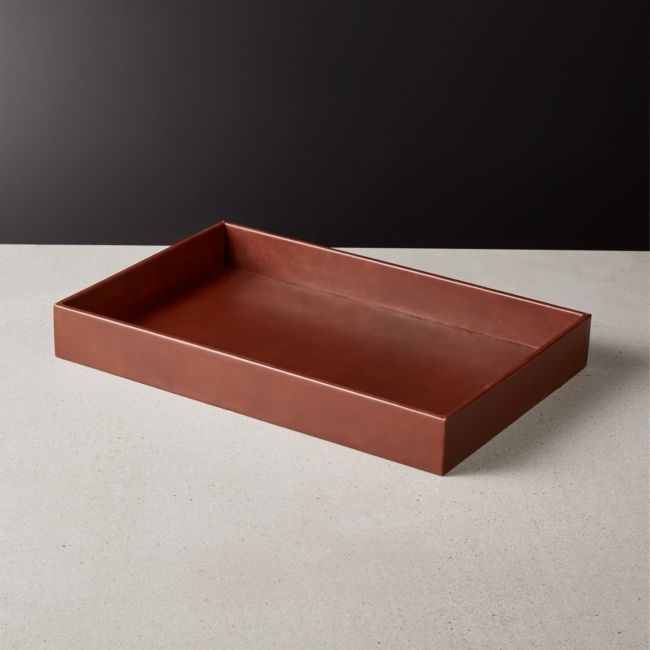 Heath Cognac Leather Tray - Image 0