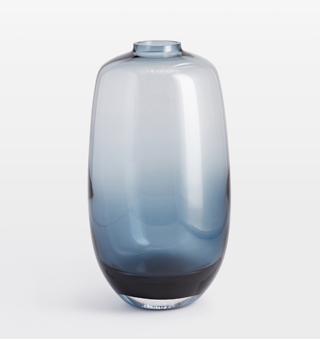 Audrey Tall Oval Blue Glass Vase - Image 0