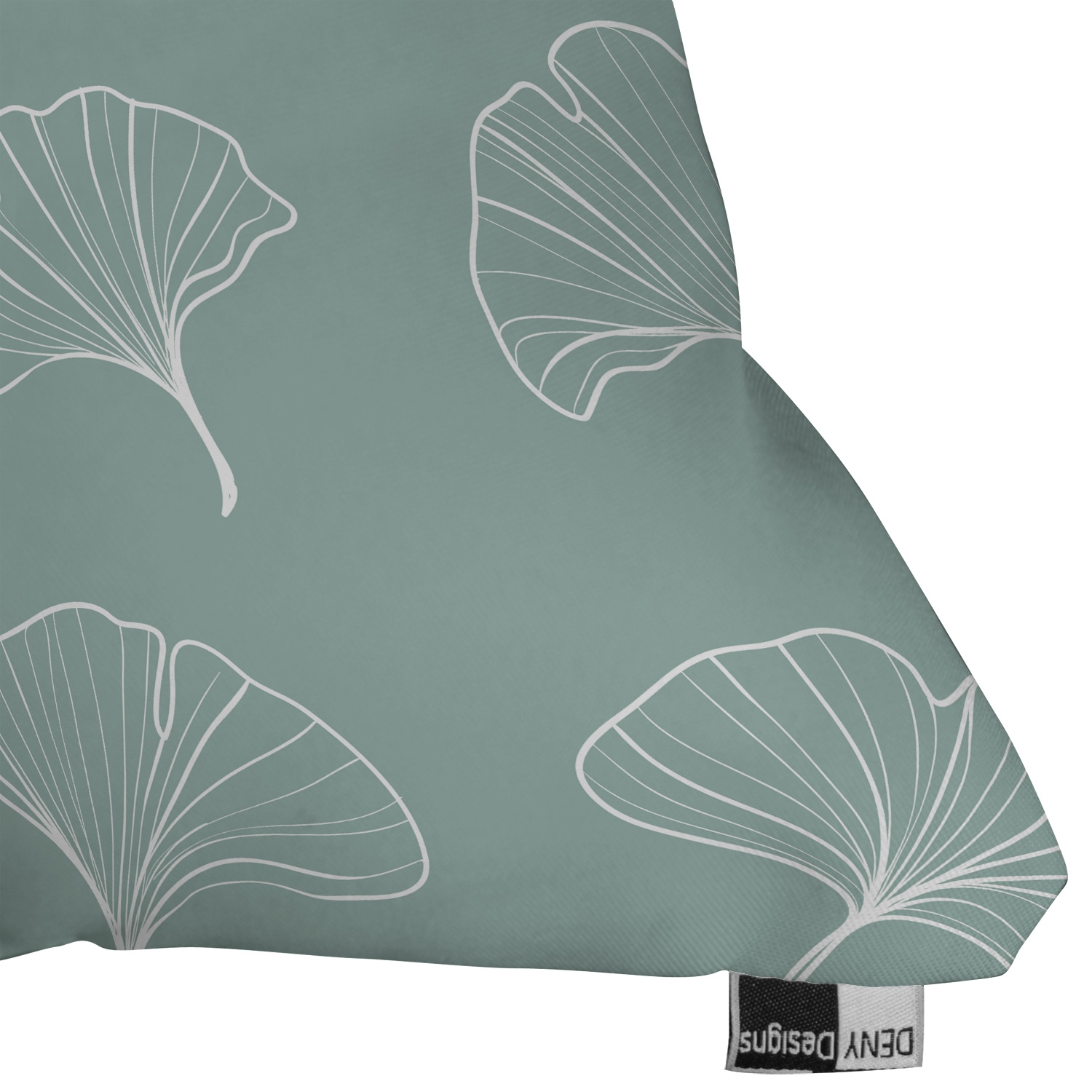 Teal Ginkgo Leaves by Kelly Haines - Outdoor Throw Pillow 20" x 20" - Image 2