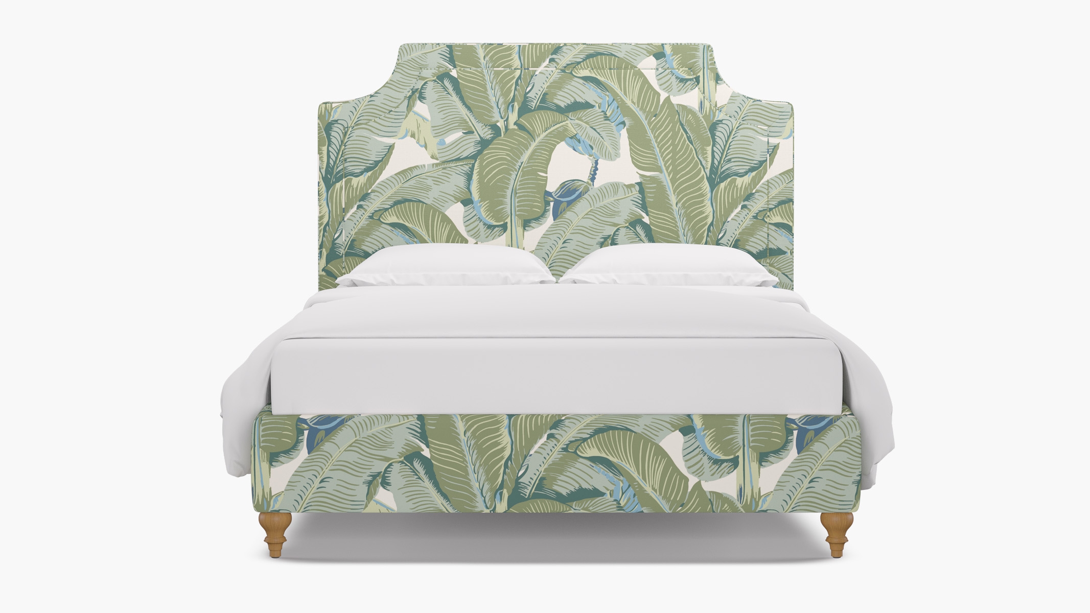 Deco Bed, Pistachio Martinique®, Natural Traditional Turned Leg, King - Image 0