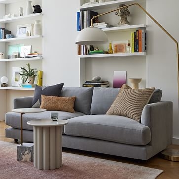 Haven 84" Multi-Seat Sofa, Standard Depth, Yarn Dyed Linen Weave, Graphite - Image 1