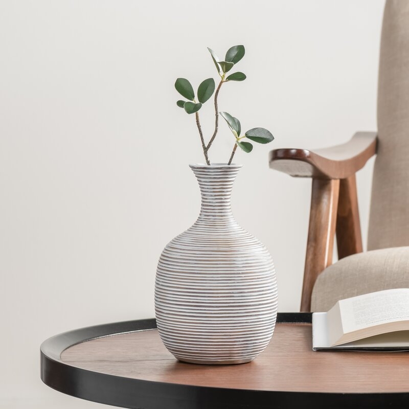 Palomo Ribbed Resin Bulb Table Vase - Image 2