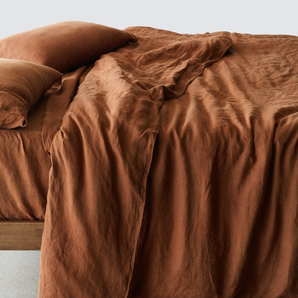 The Citizenry Stonewashed Linen Duvet Cover | Full/Queen | Duvet + Sham Set | Sienna - Image 0