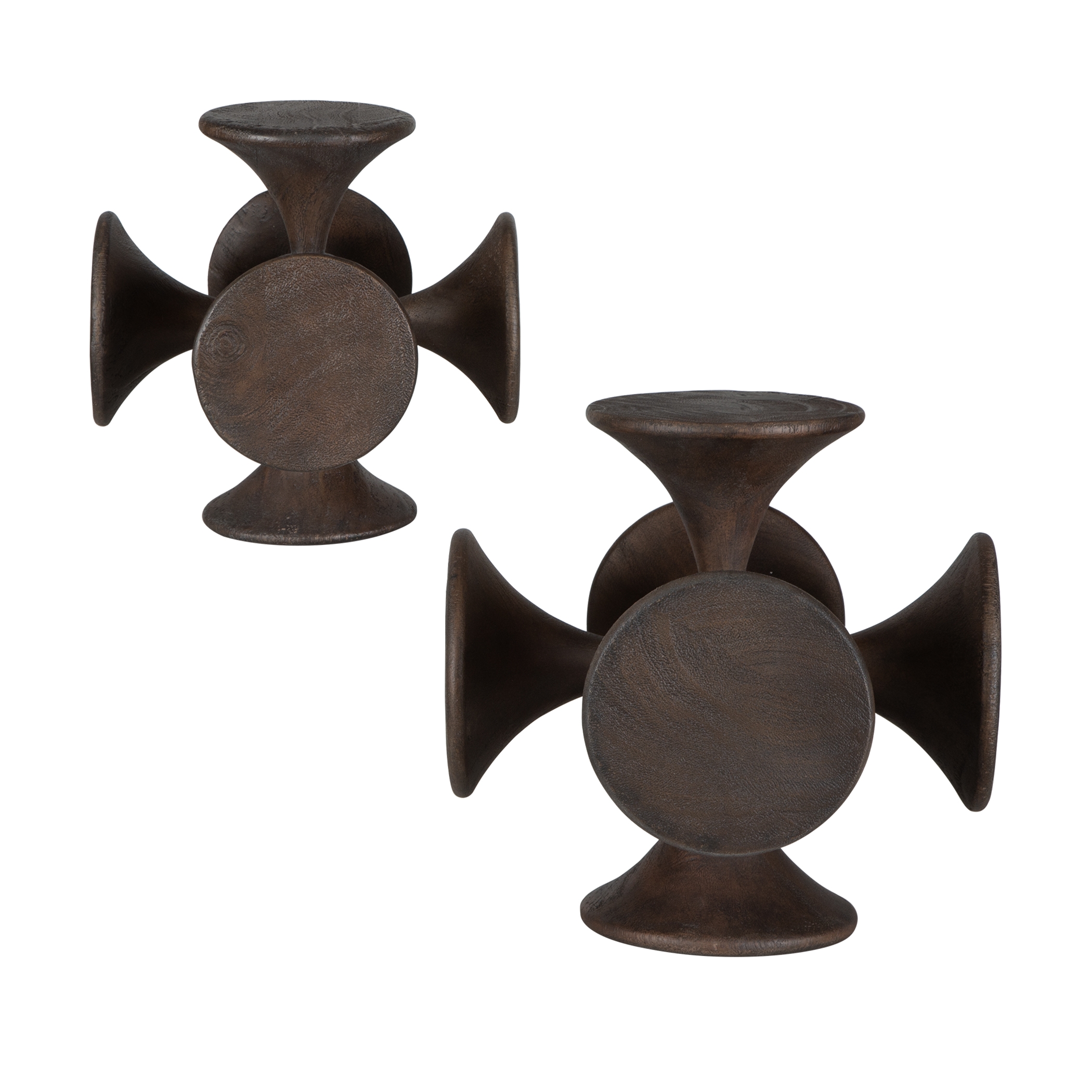 Balanced Harmony Dark Wooden Sculptures Set/2 - Image 2