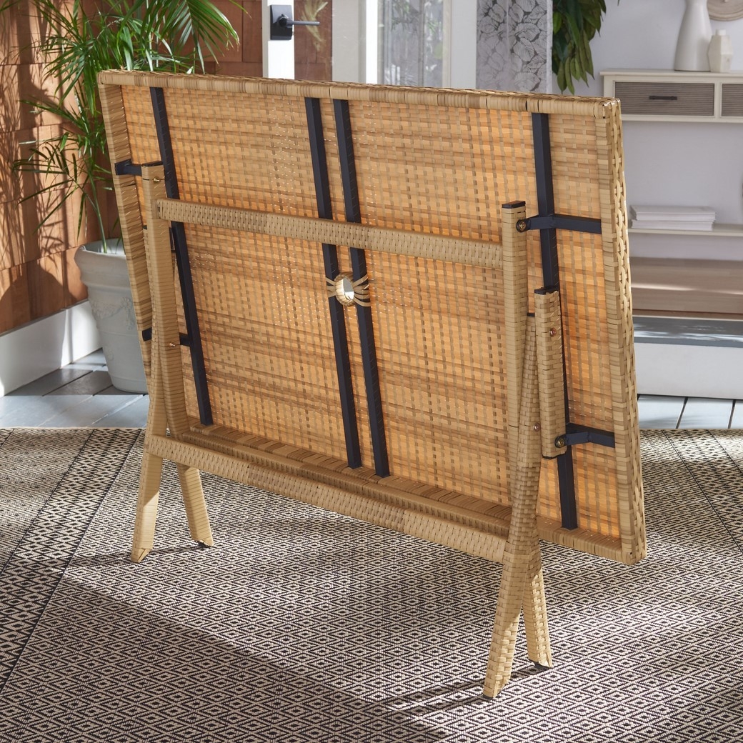 Akita Folding Table - Natural/White - Safavieh - Image 9