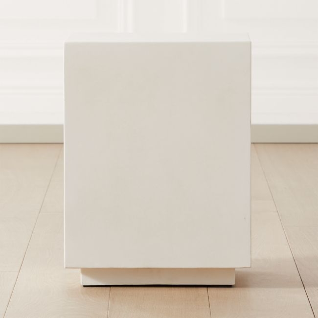 Matter Ivory Cement Square Side Table - Image 0