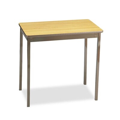 Utility Table With Bottom Shelf, Rectangular, 48W X 18D X 30H, Walnut/Black - Image 0