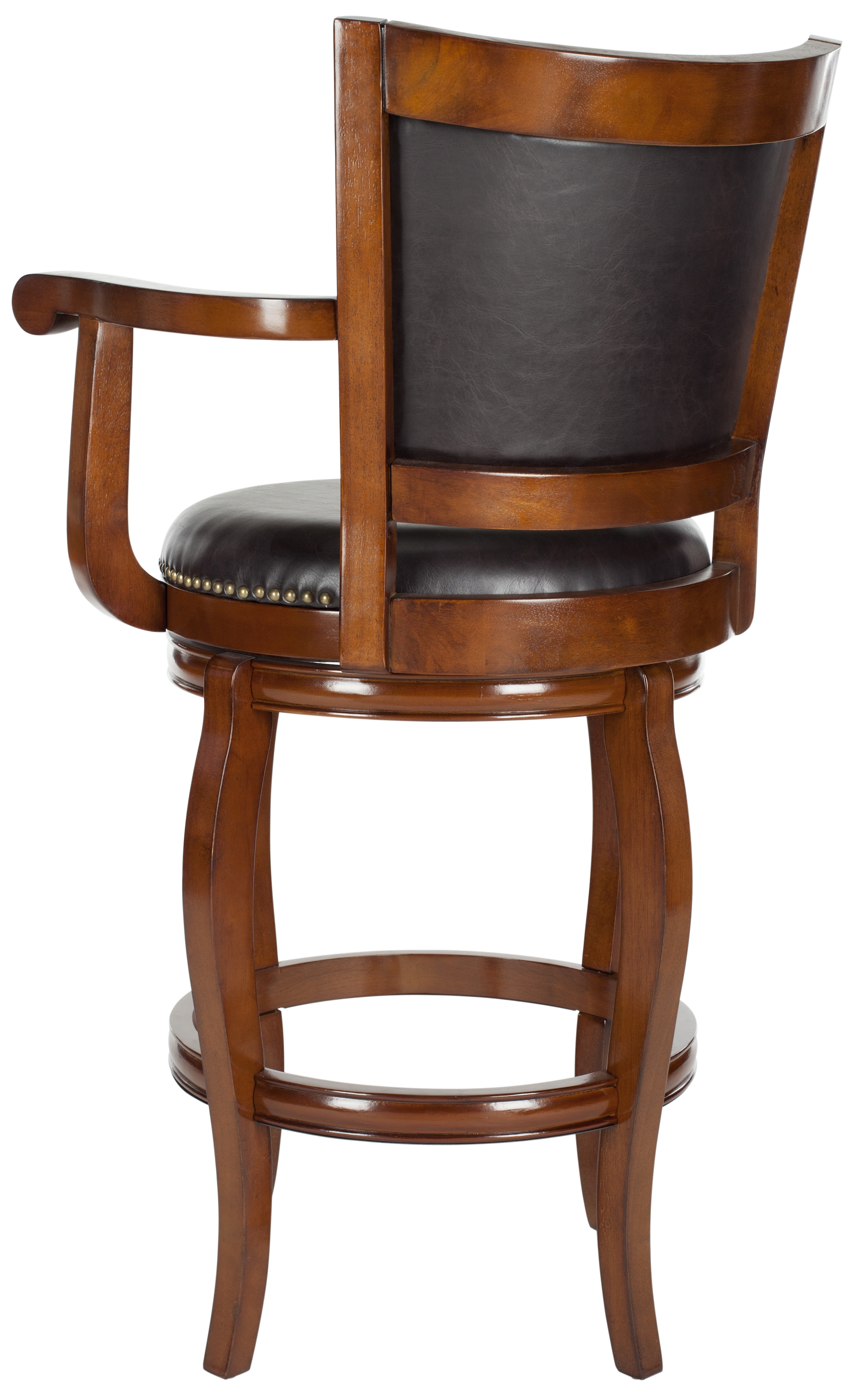Gitano Swivel Bar Stool - Walnut/Brown - Safavieh - Image 2