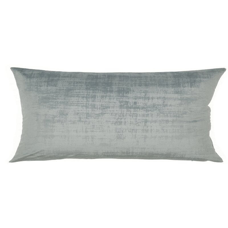 TOSS by Daniel Stuart Studio Dublin Feather Abstract Lumbar Pillow Color: Sterling, Size: 12" H x 26" W - Image 0