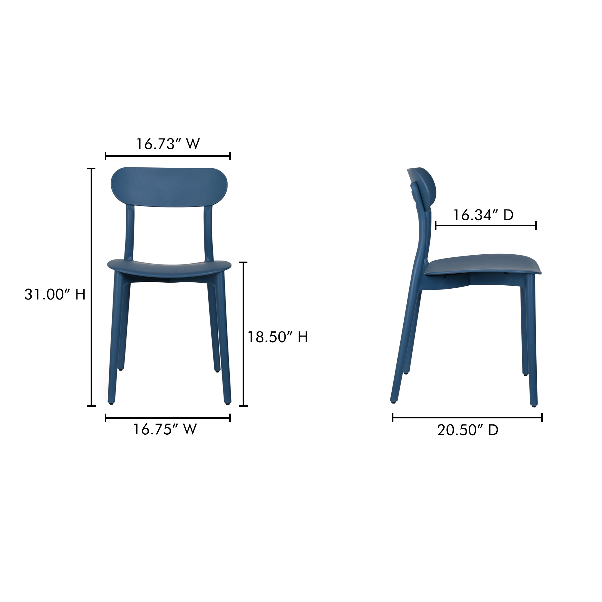 Kent Outdoor Dining Chair Navy - Set Of Two - Image 8