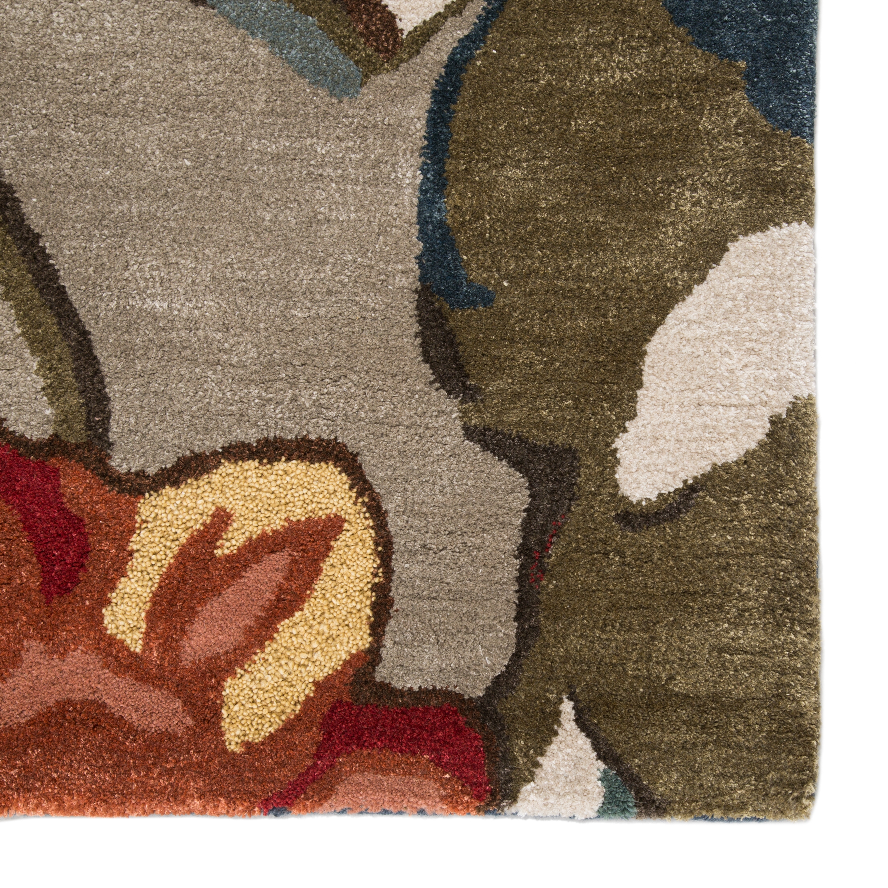 Petal Pusher Handmade Floral Multicolor/ Gray Area Rug (3'6" X 5'6") - Image 3