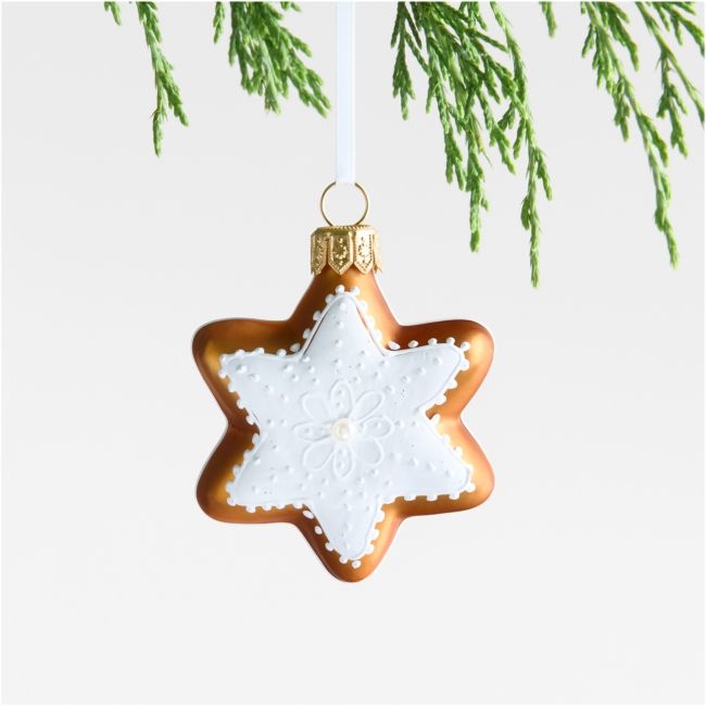 European Mini Gingerbread Star Christmas Tree Ornament - Image 0