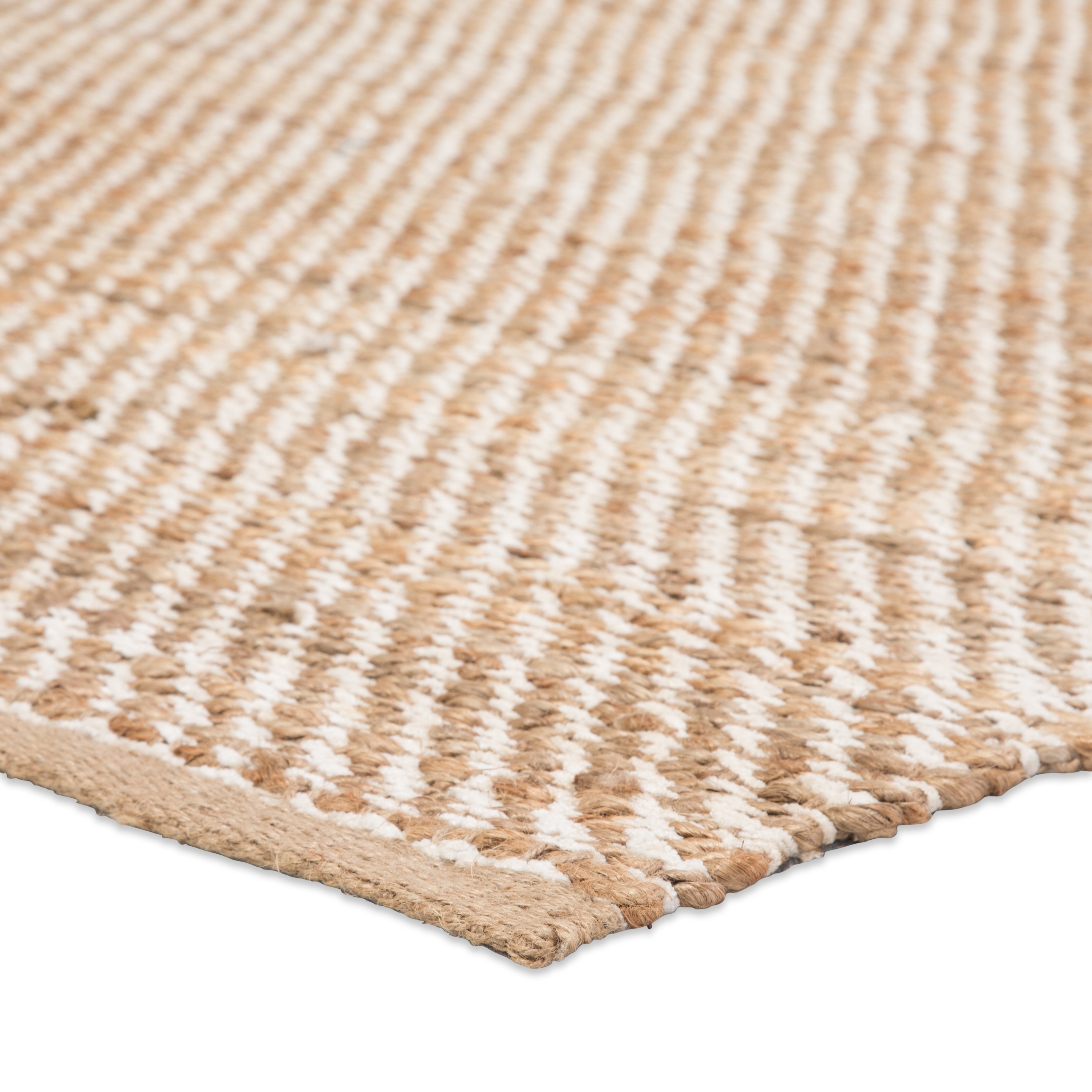 Diagonal Weave Natural Solid Beige/ White Area Rug (8' X 10') - Image 1