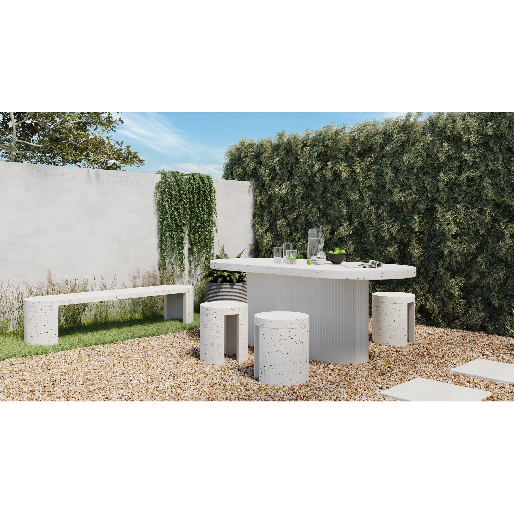 Lyon Outdoor Stool Light Grey - Image 7