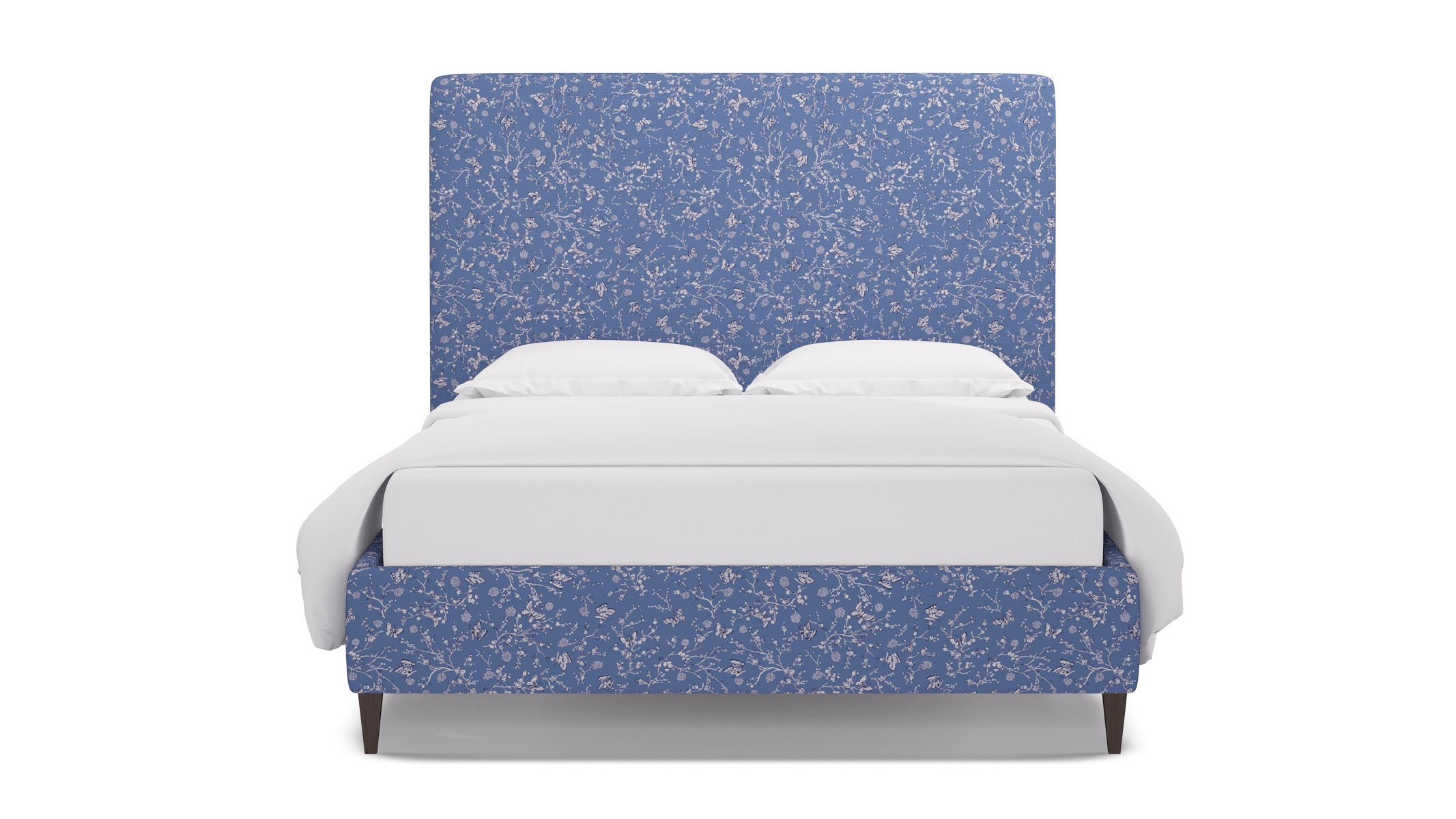 Classic Bed, Blue Mariposa, Espresso Square Tapered Leg, Twin - Image 0